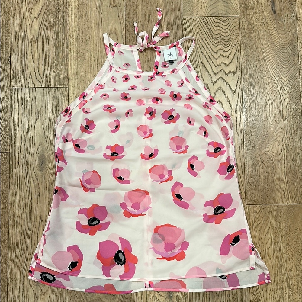 CAbi pink poppy sleeveless Casual top